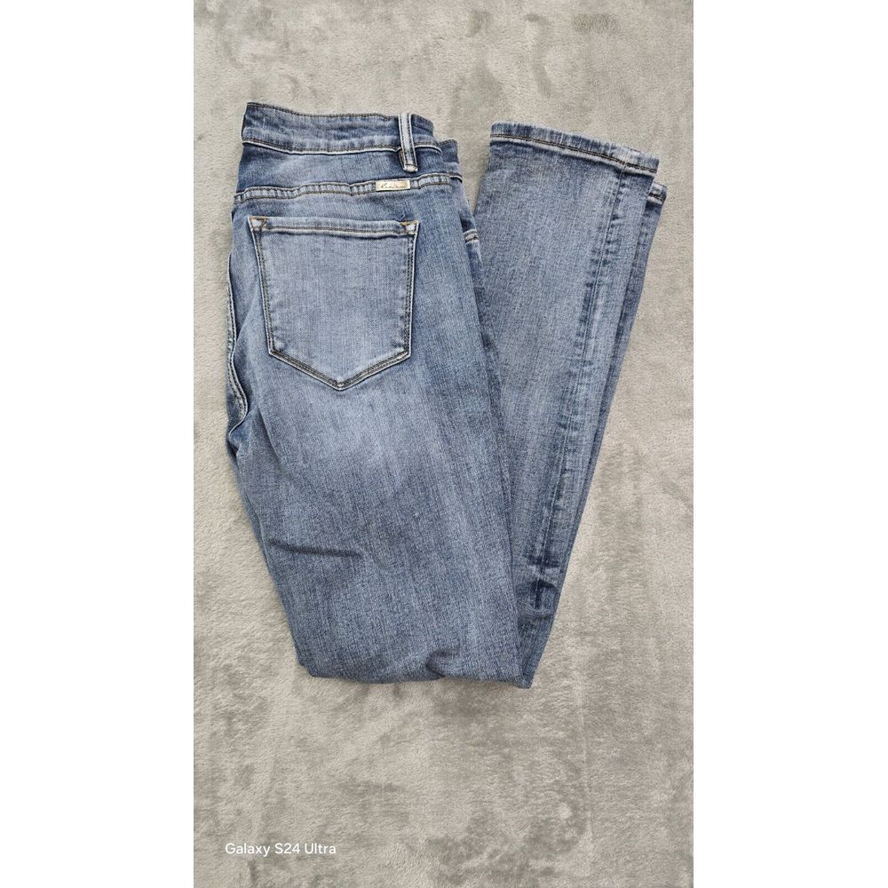 KANCan Women's Distressed Blue Denim Button Fly‎ Skinny Jeans Size 7/27